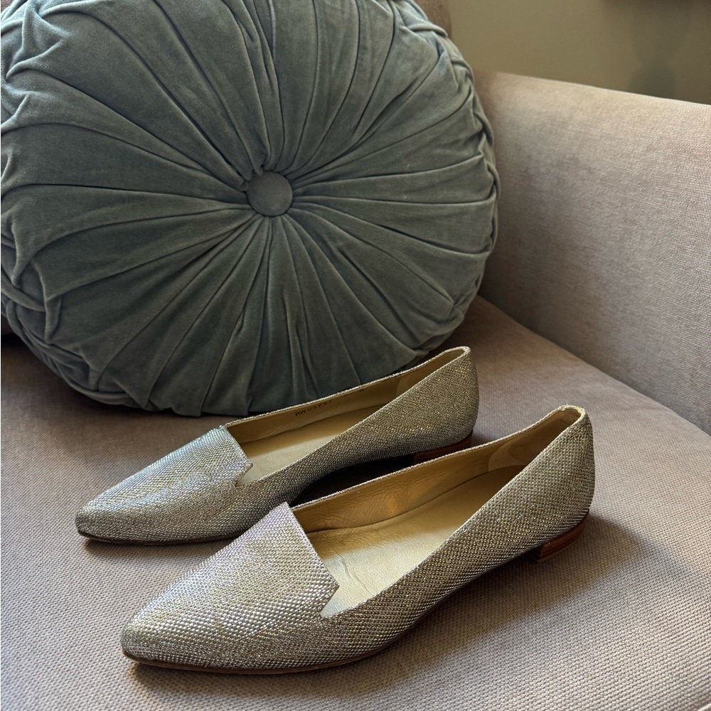 Stuart Weitzman Silver Flats